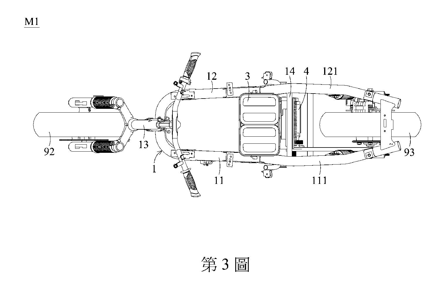 SYM電動車採用12吋胎、鋼管車架、雙槍後避震、前後碟煞和皮帶傳動等設計