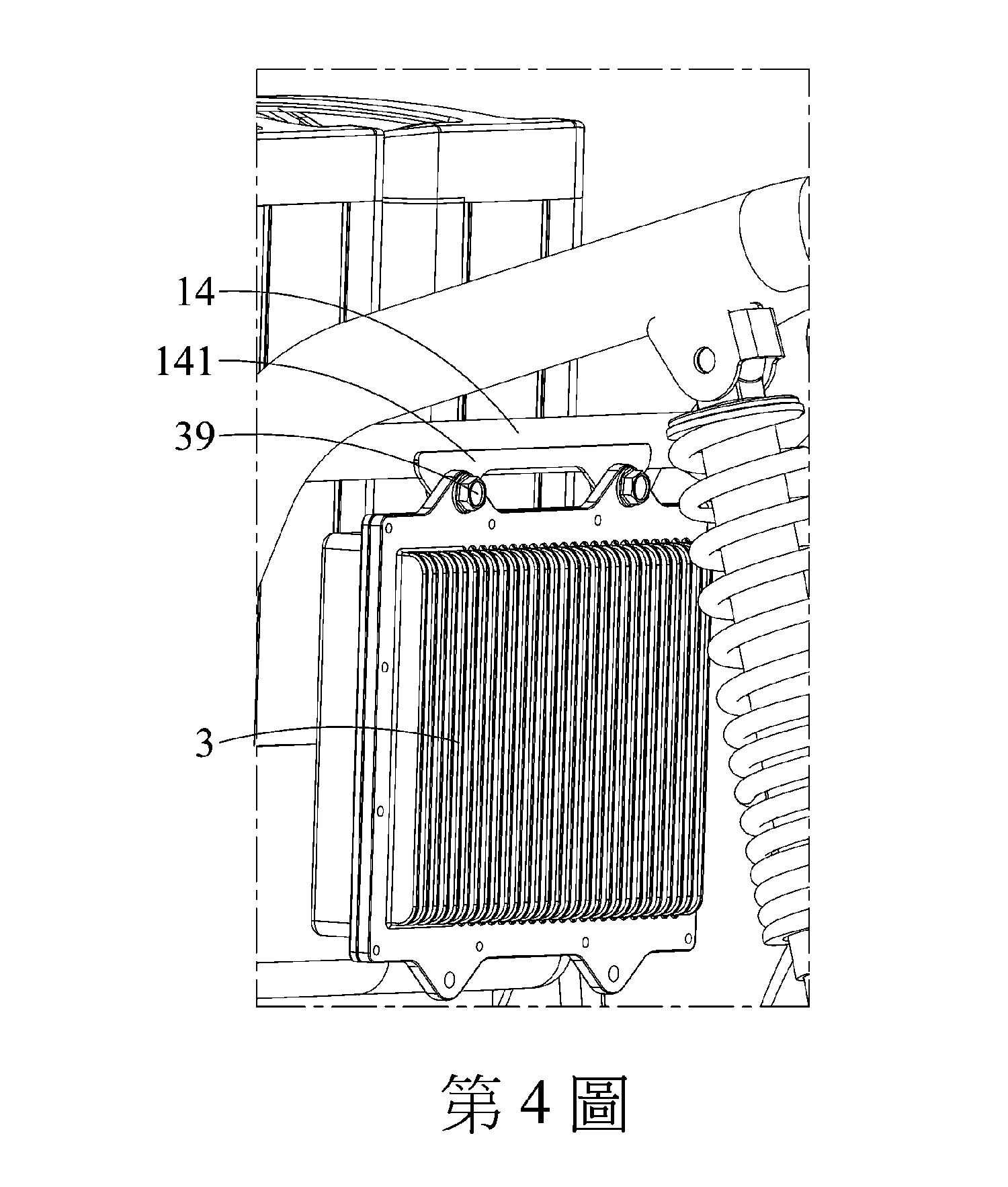 電池後方有幫助散熱的冷排