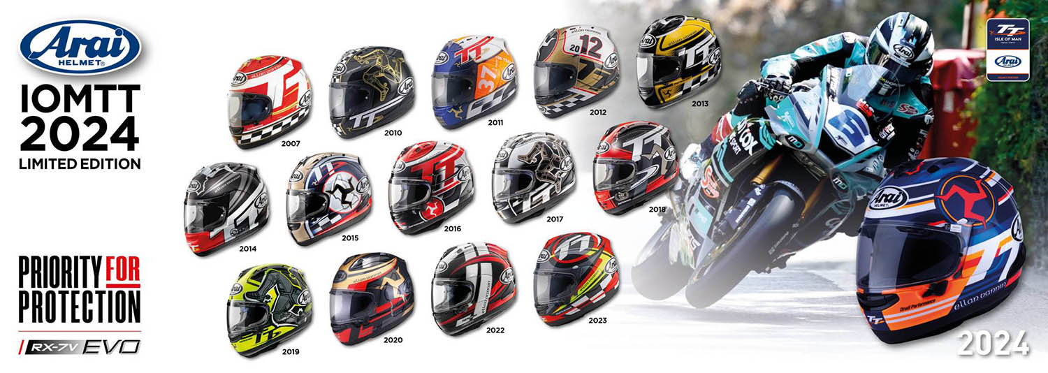 Arai從2007年開始,已經連續推出15頂曼島TT紀念安全帽
