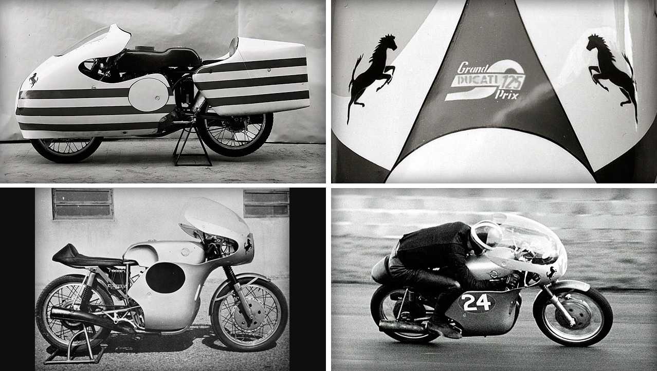 加入DUCATI 不久的工程師Fabio Taglioni 向少校的母親借用這個黑馬標誌,作為他們參加GP 比賽的幸運物