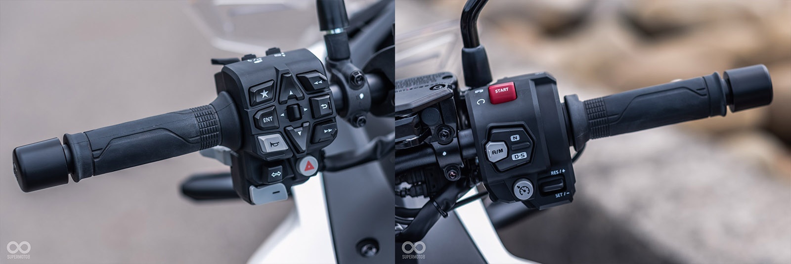 儀表樣式與AFRICA TWIN相同,把手按鍵相當複雜...右手則有定速巡航按鈕