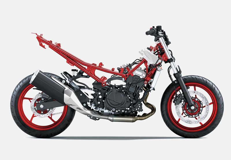 和Ninja 500 一樣換上451c.c.的排氣量加大並列雙缸引擎,擁有45.4ps的馬力和4.3公斤米的扭力