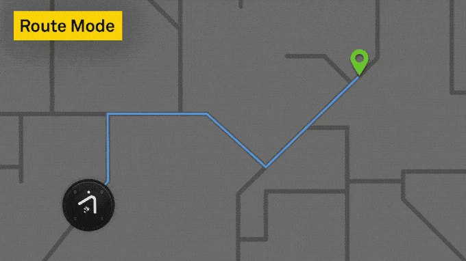 路線模式則是與一般的導航一樣,能給予較為詳細的路線資訊