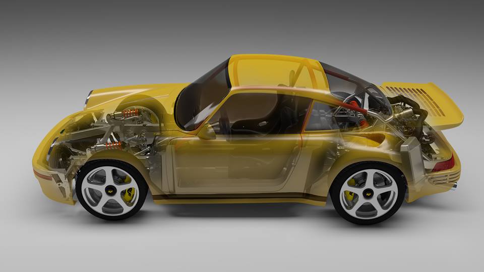 同樣名為RUF CTR,也擁有溫和的窄車體與黃色塗裝,2017年的RUF CTR,除了看似964的車殼外,全車都由RUF重新打造