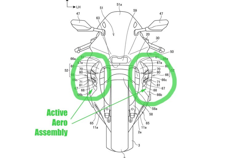 先前被挖出的HONDA整流罩空力套件專利圖,和這次的測試車對比,兩者的設計相當吻合