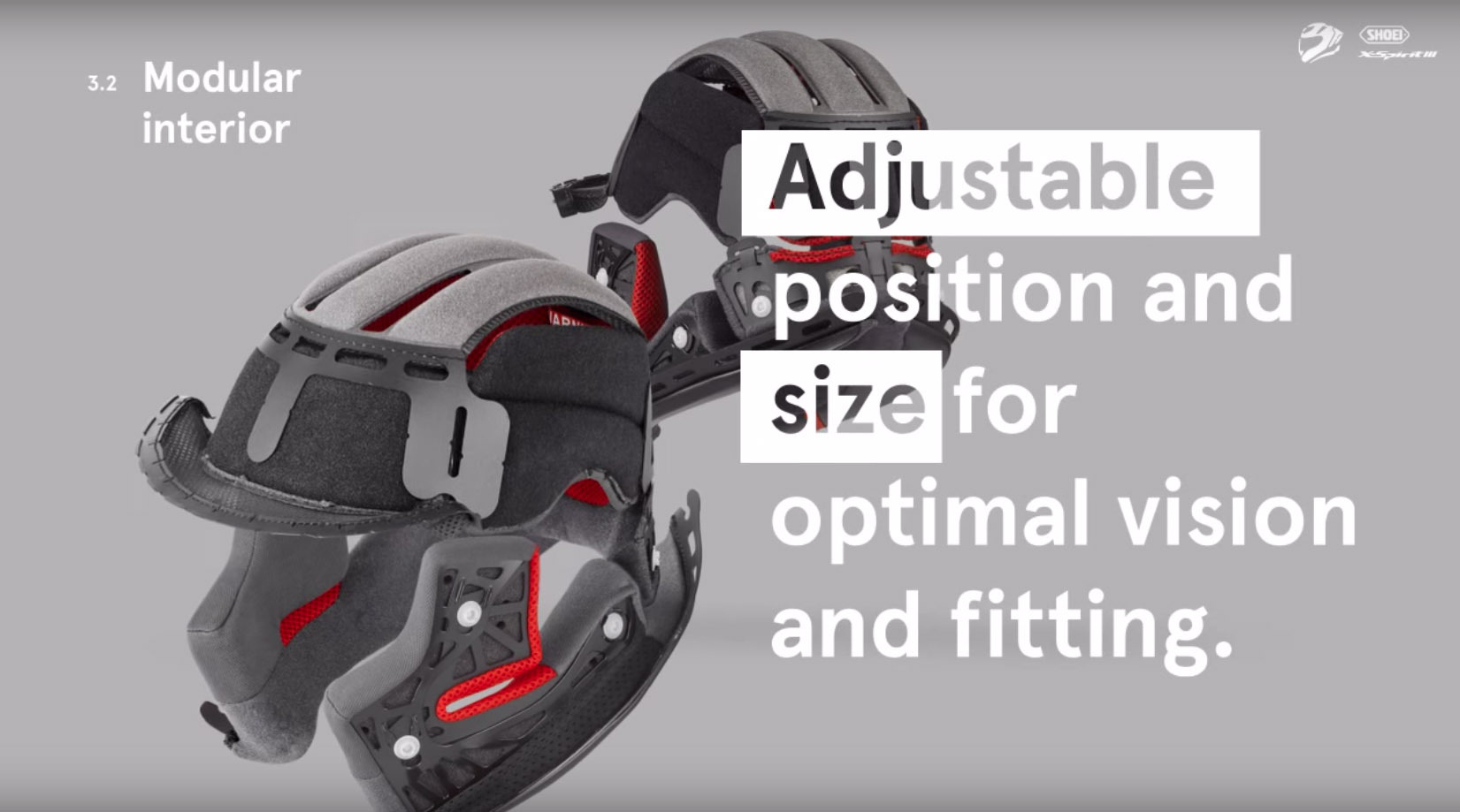 3D剪裁的內襯除了優異的吸濕排汗材質,同時增加了調整膠片,可針對頭型進行再次的調整