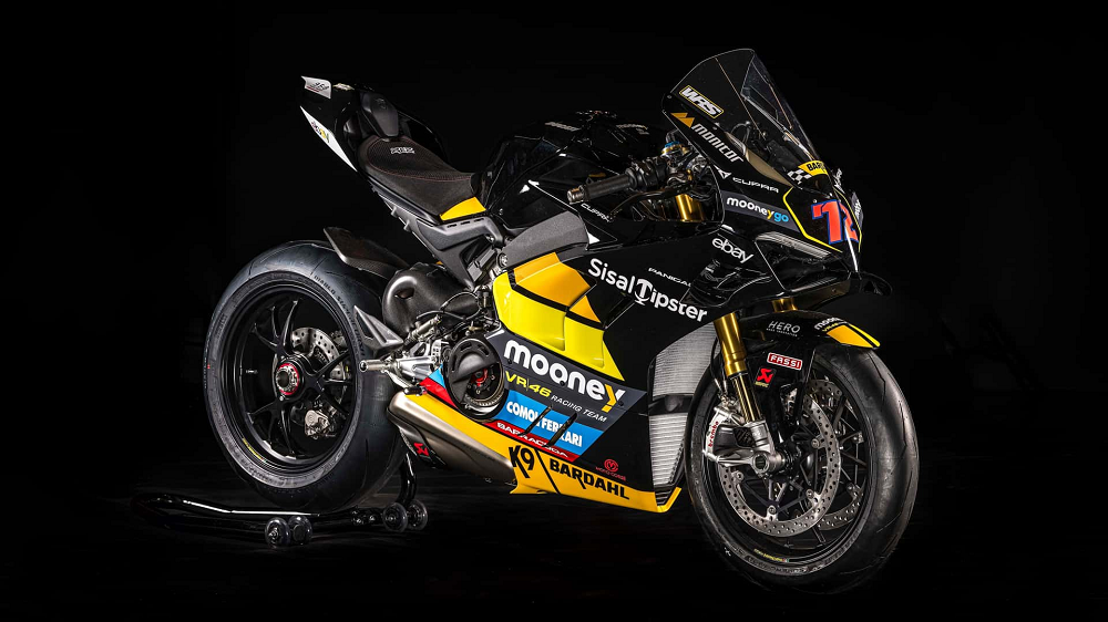 黑色塗裝的Panigale V4代表著MotoGP賽事的車手Marco Bezzecchi