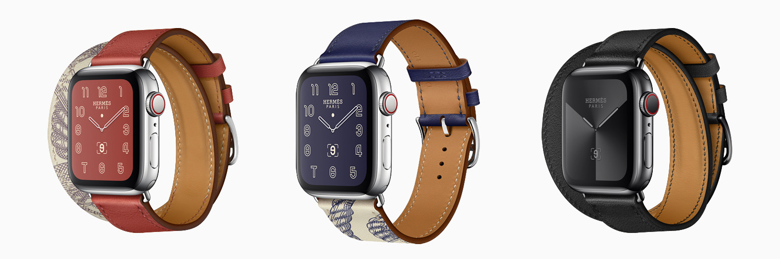Apple Watch  series 5在錶帶的製作上找來了法國知名時尚品牌HERMES進行合作,不論是外觀還是質感上都大大加分,但同樣並未在首波販售中推出