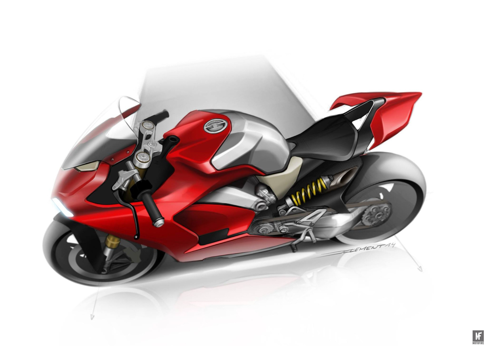 位置迥異的避震器為設計師大膽的創意發想。