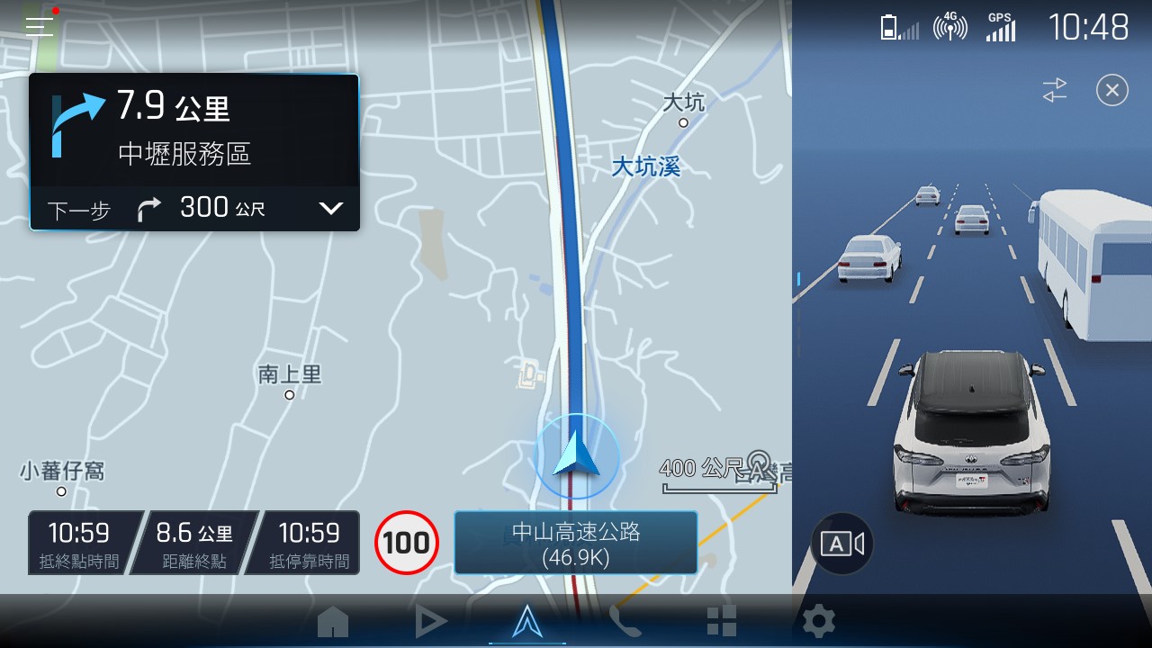 Drive⁺ Link全新升級之3D視覺路況功能,即時建構實際道路情境,為駕駛帶來更具臨場感的導航體驗