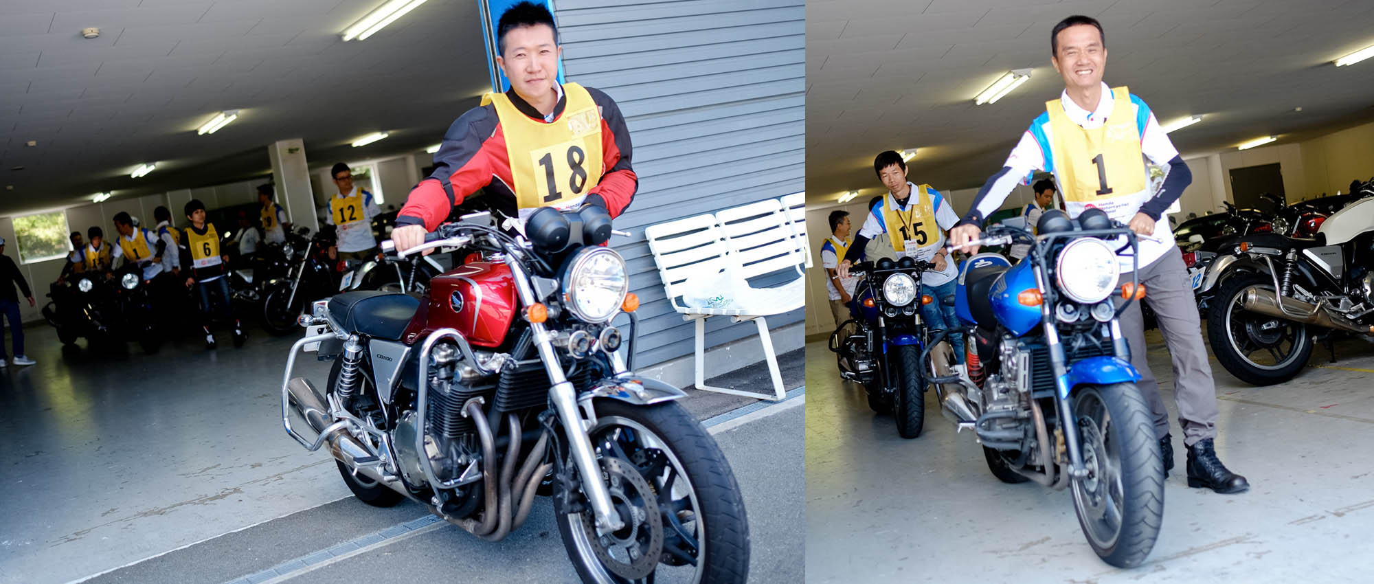 將自己挑好的車牽出車庫,準備做熱身操