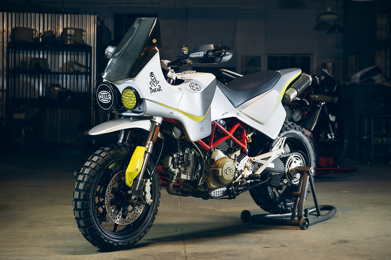 最近拉力賽話題延燒,Walt Siegl以達卡拉力賽作為主題,打造一輛Ducati Hypermotard 達卡拉力越野賽車
