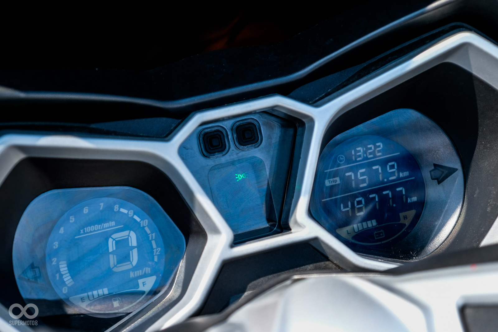 儀表為雙區液晶顯示