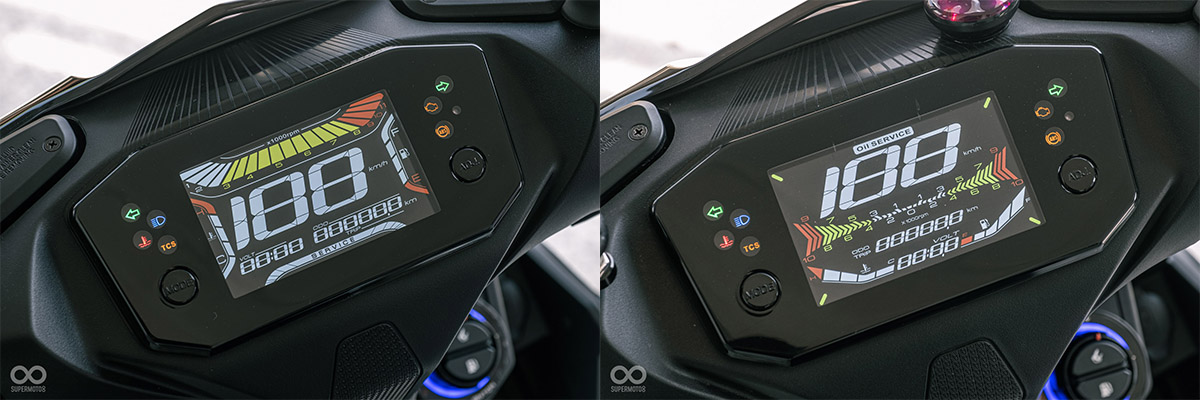 兩車儀表佈局略有不同,165(左圖)轉速較大;135(左圖)轉速則在儀表中央採樹枝狀呈現