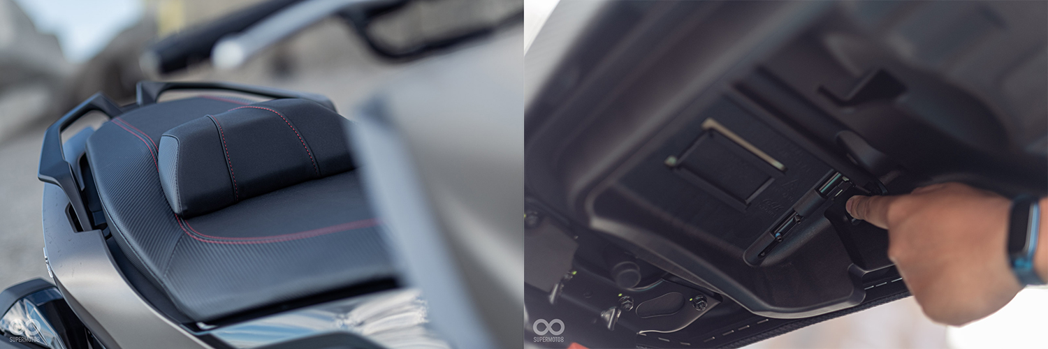 寬敞舒適的坐墊絕對是大羊車款最大的魅力；椅墊腰靠能從坐墊下免工具快速調整