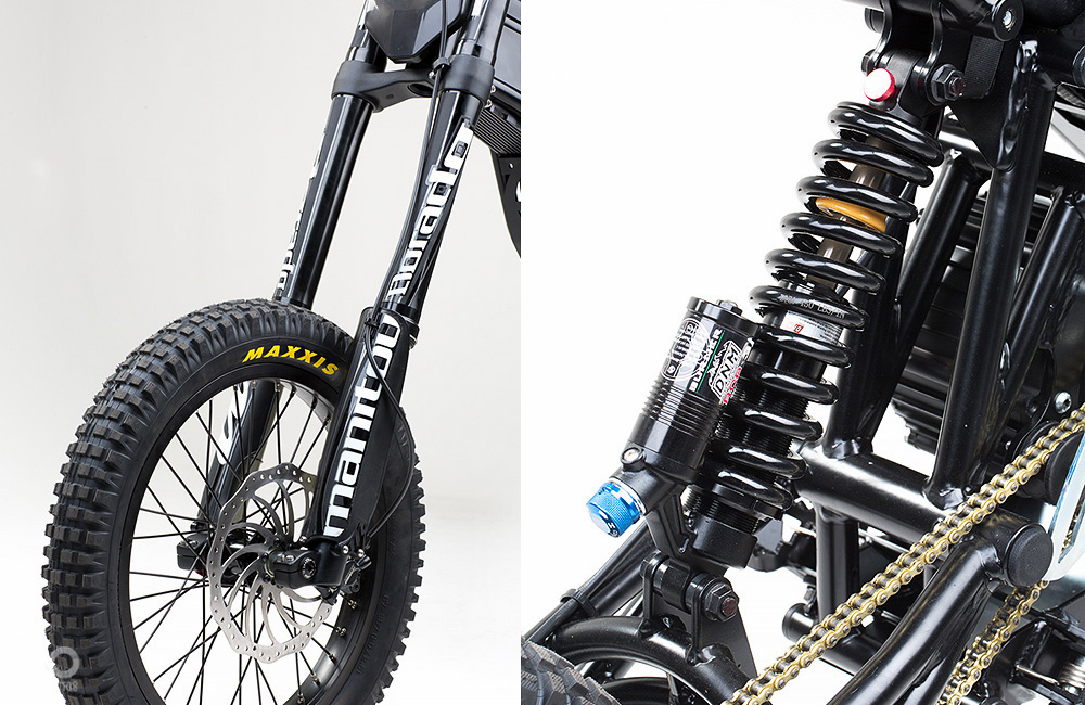 後面使用台灣品牌DNM外掛氣瓶避震器