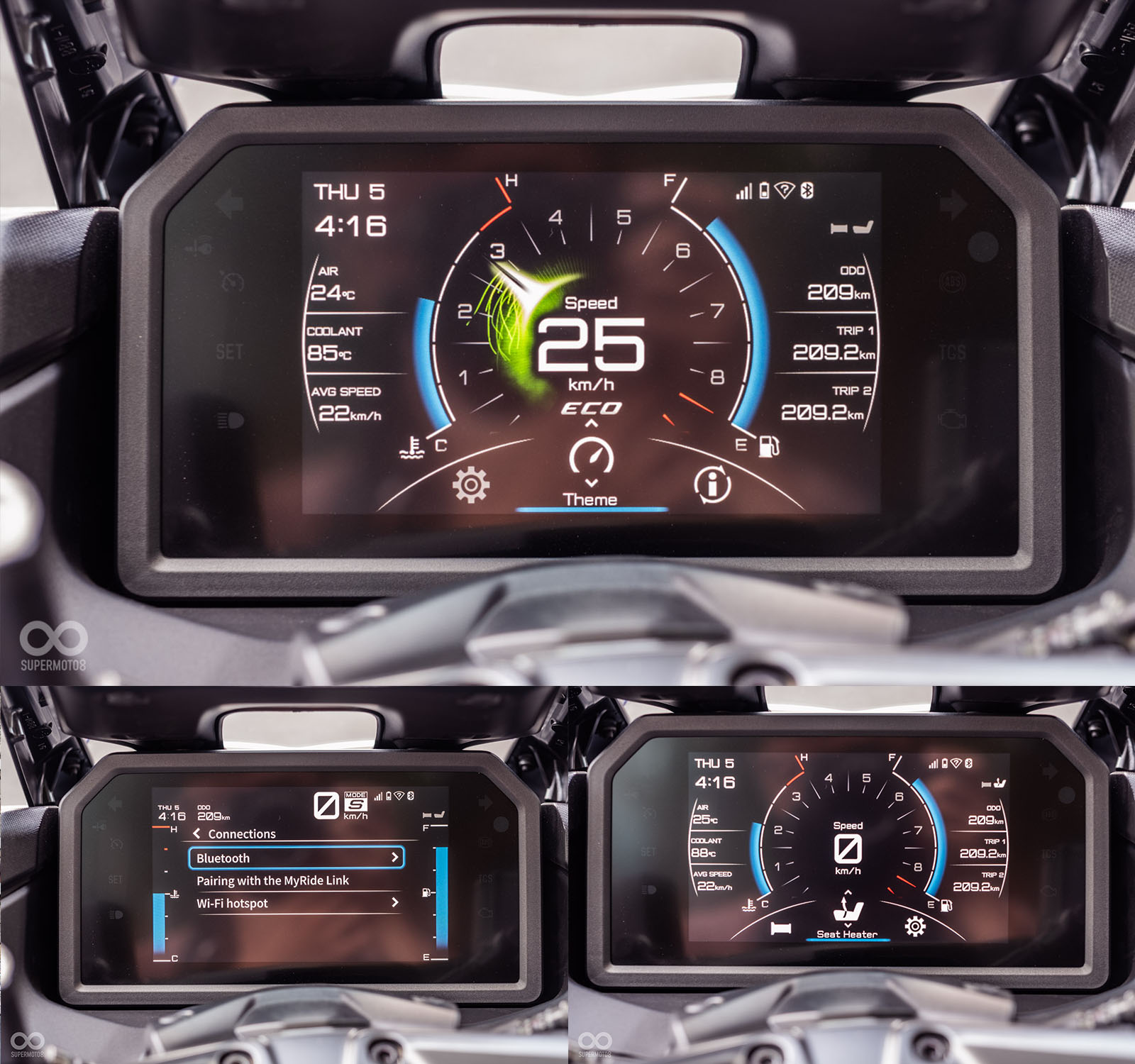 儀表指針相當浮誇,頗有科幻風格;手機連線需要“依序”經過藍芽、App、WIFI三階段相當複雜!