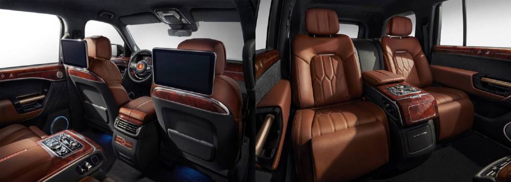 為了讓老闆的乘坐體驗更好，後座還配有按摩加熱通風椅和螢幕可使用