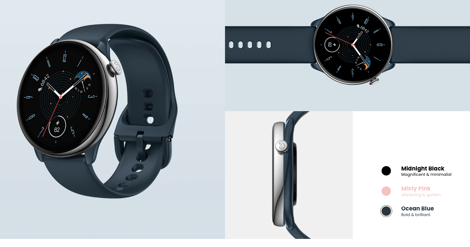 Amazfit GTR Mini有三種顏色可供選擇