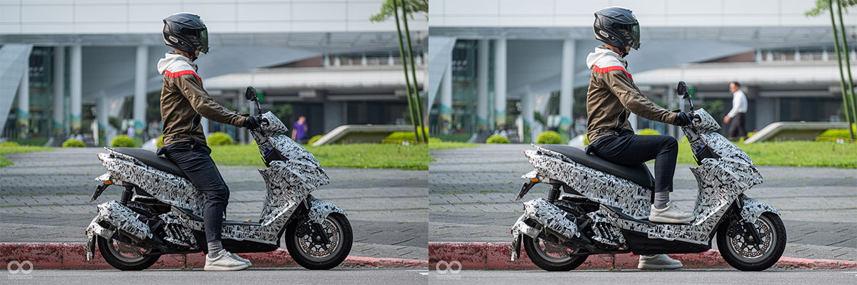 身高180的騎士，不會有龍頭打到腳的狀況發生