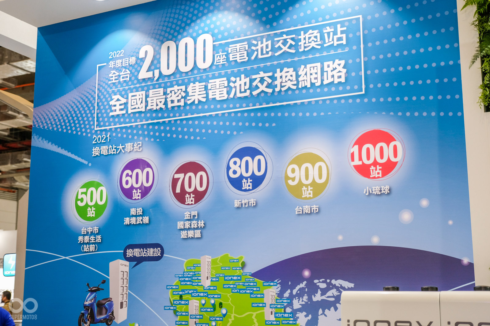 目前Ionex換電站佈建積極,目標年底可環島