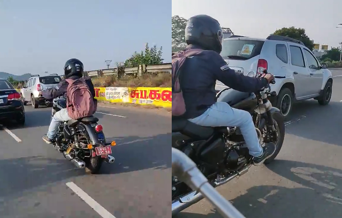 左右雙出排氣管、並列雙缸引擎、雙槍後避震、倒立式前叉等配備都能從影片中便是，另外還疑似採用皮帶傳動