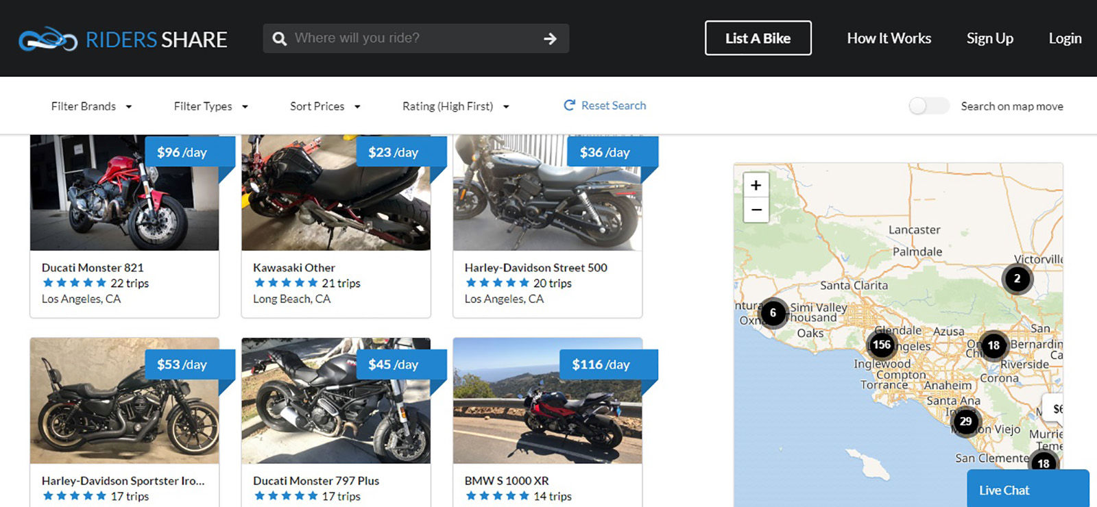 各州皆有多項車輛可供租賃，租金也各不相同