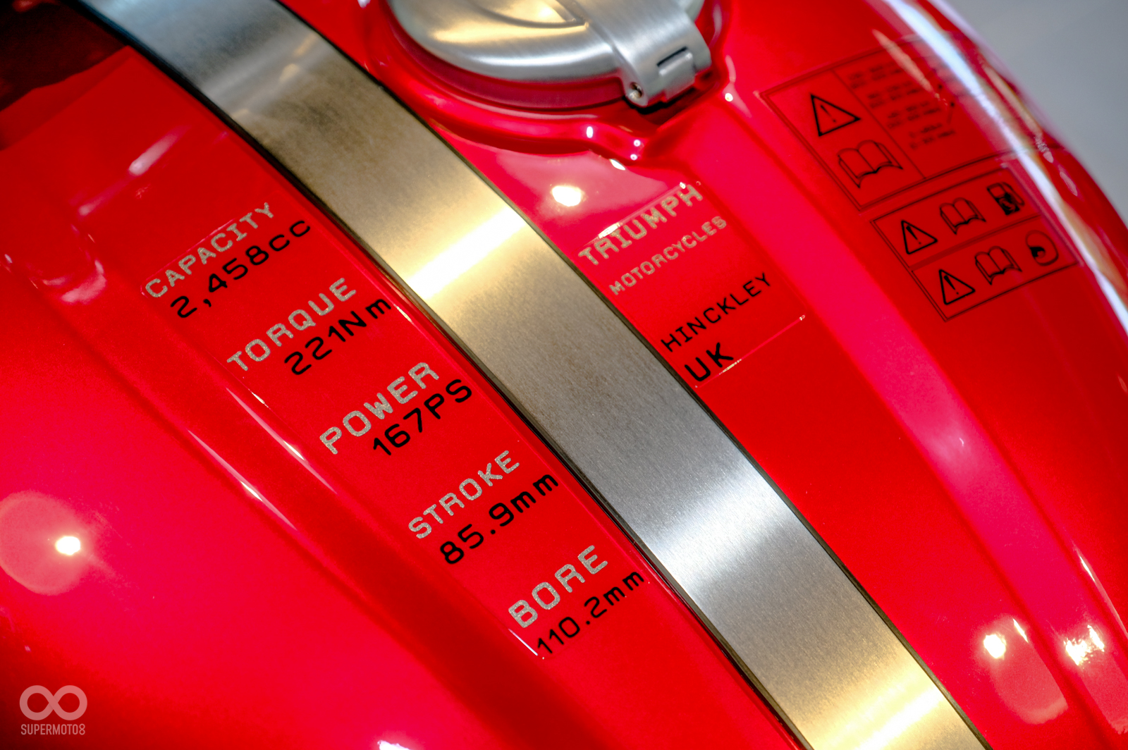 油箱上直接印有車輛性能數據