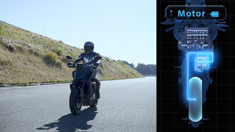 靜止或低速時,系統自動切換電動馬達模式