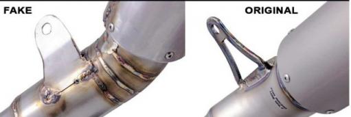 從外觀上來看,放冒品在各個連接處都有焊接的痕跡,而正品卻是乾淨俐落。