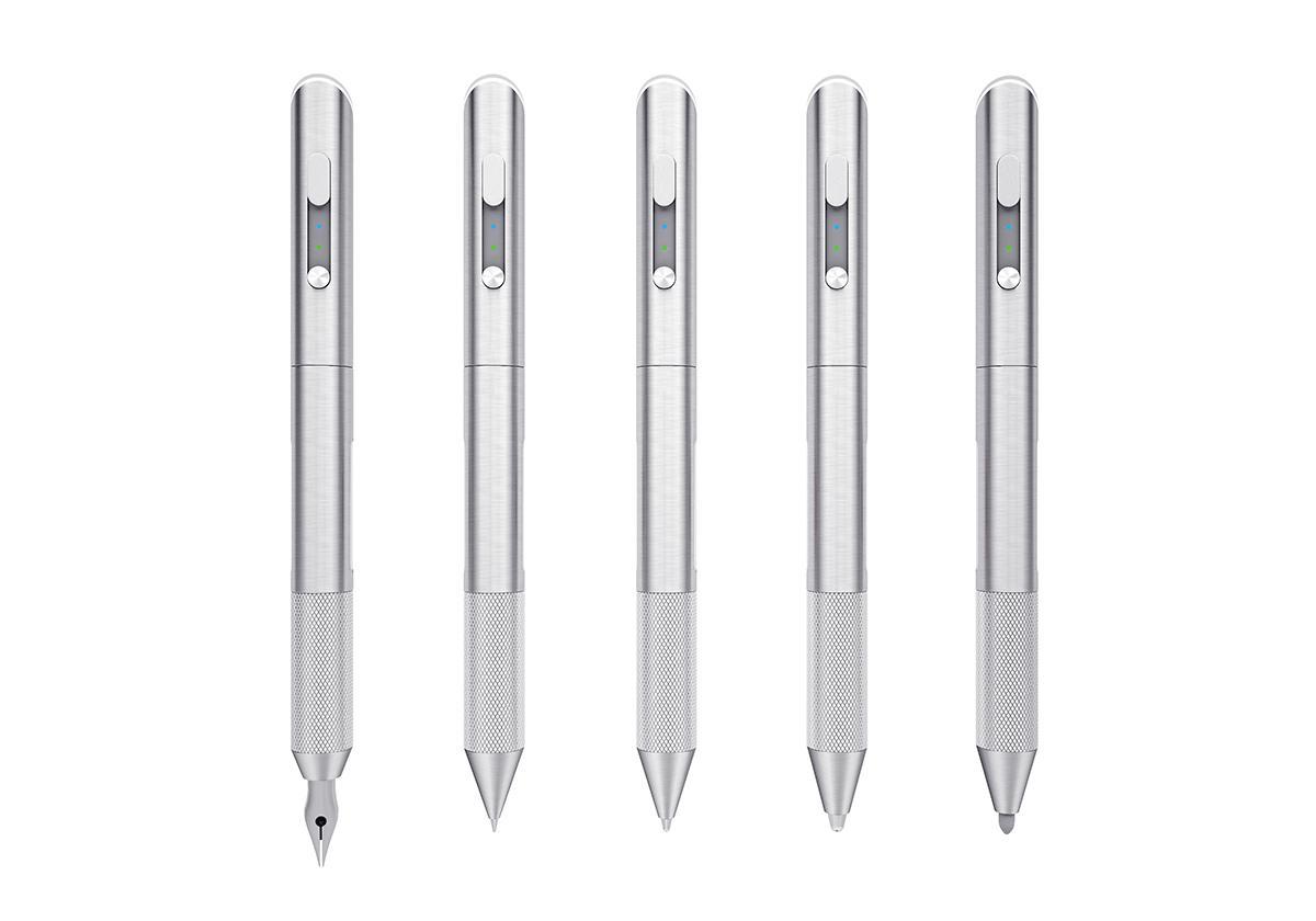 有五種不同粗細的筆頭可供使用者做更換