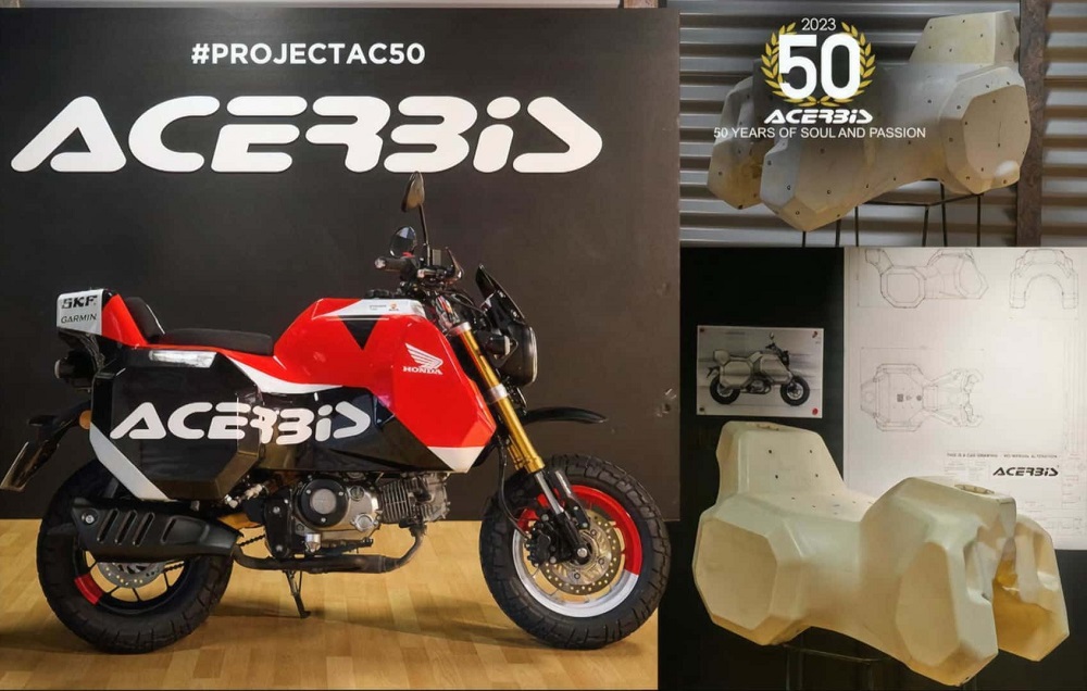 這輛Honda Monkey裝上了108公升的油箱來增加他的續航力