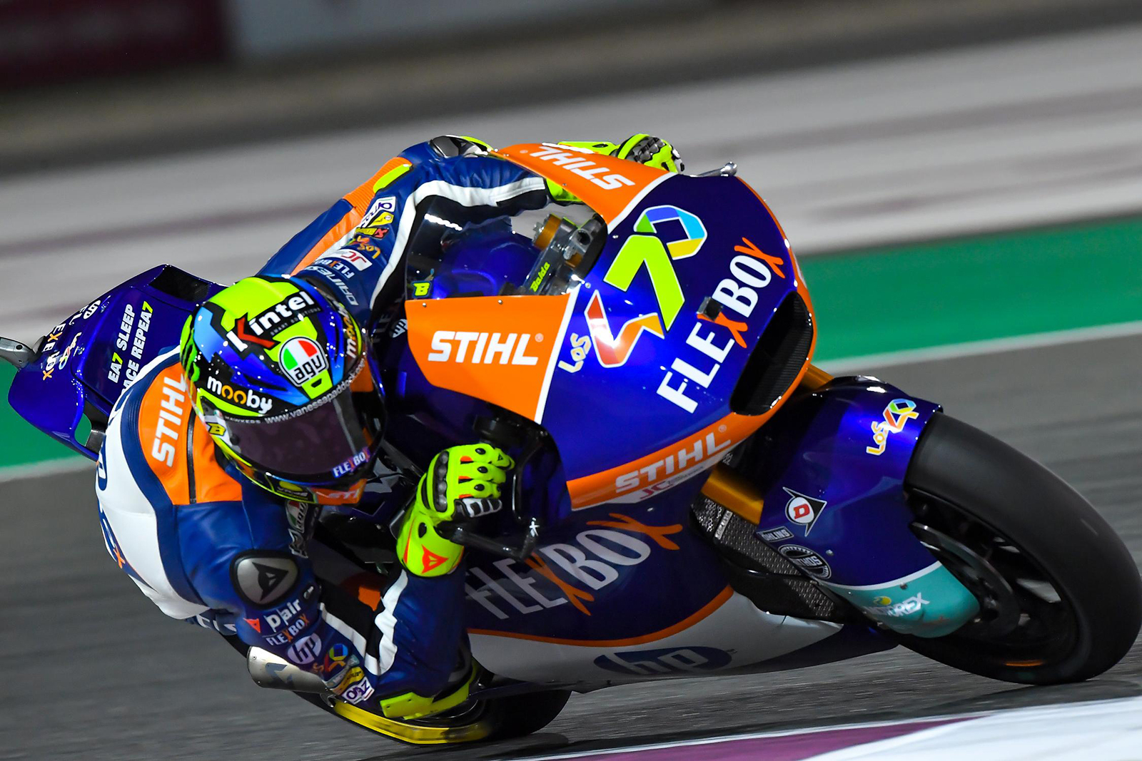 Lorenzo Baldassarri騎乘KALEX車架的賽車,成功在今年開季的四場比賽中,摘下三冠