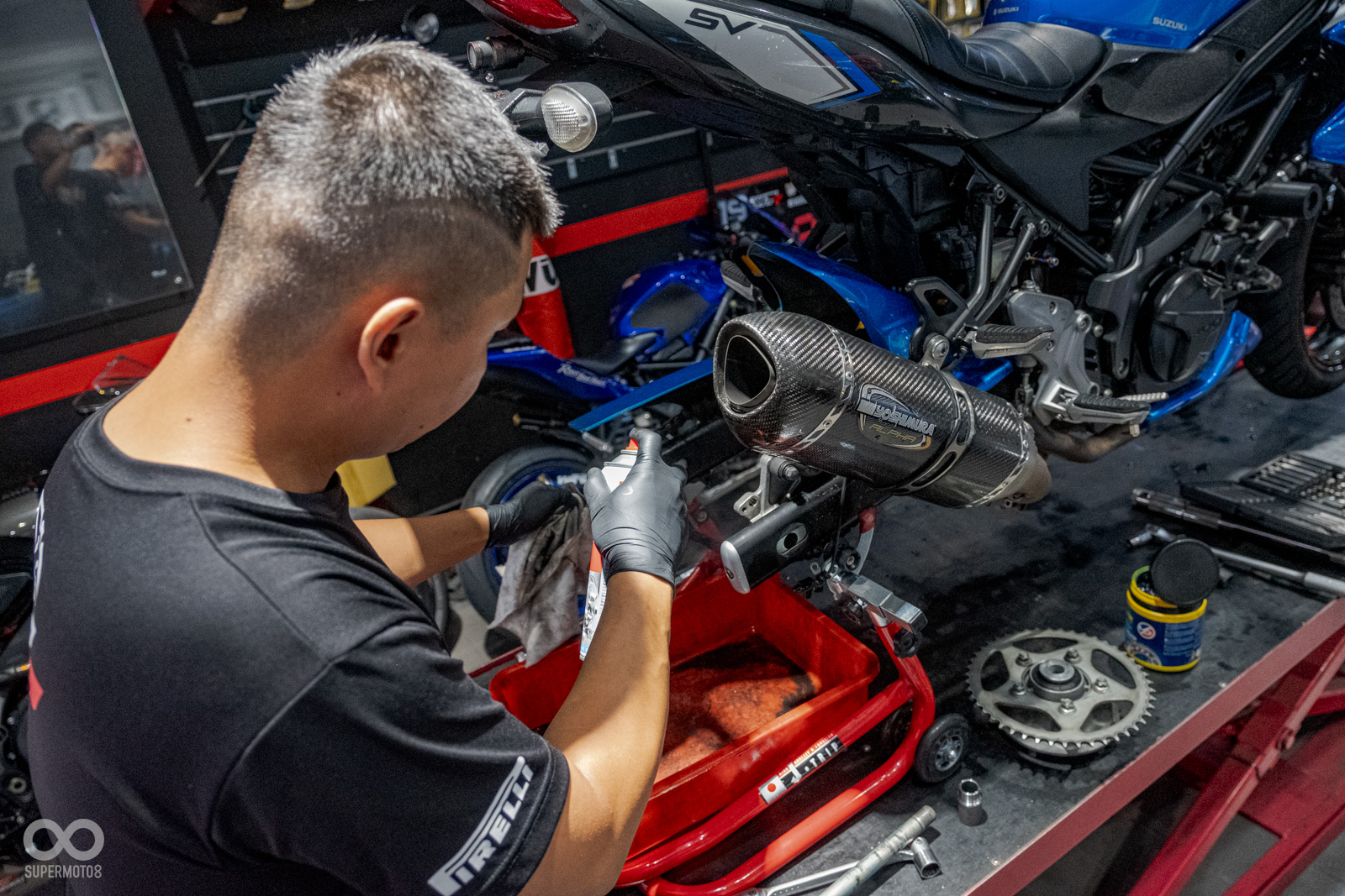 煞車系統的粉塵也會進行整理清潔