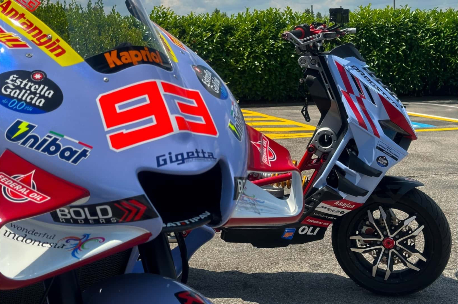 Italjet Dragster聯名款完全比照Gresini Racing的塗裝