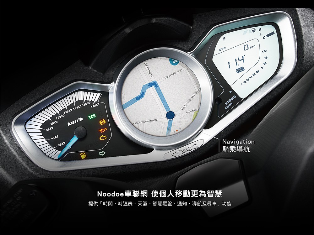 Noodoe儀表左側也新增TCS燈號顯示