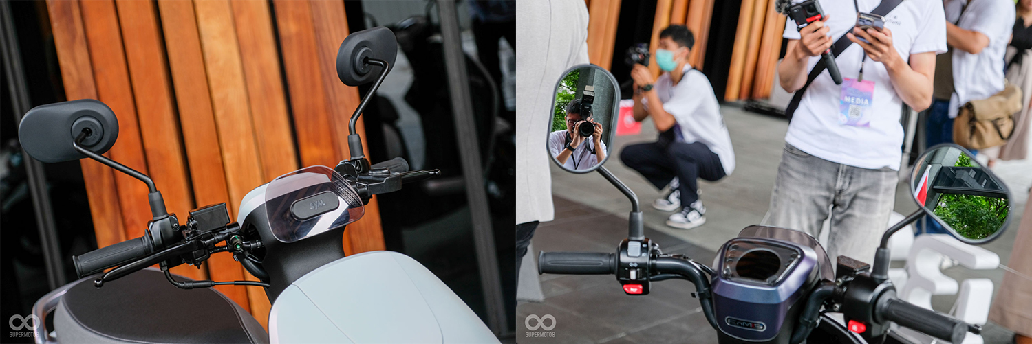 橢圓形的膠囊後照鏡，除了有更良好的視野外，還可以直立變身化妝鏡