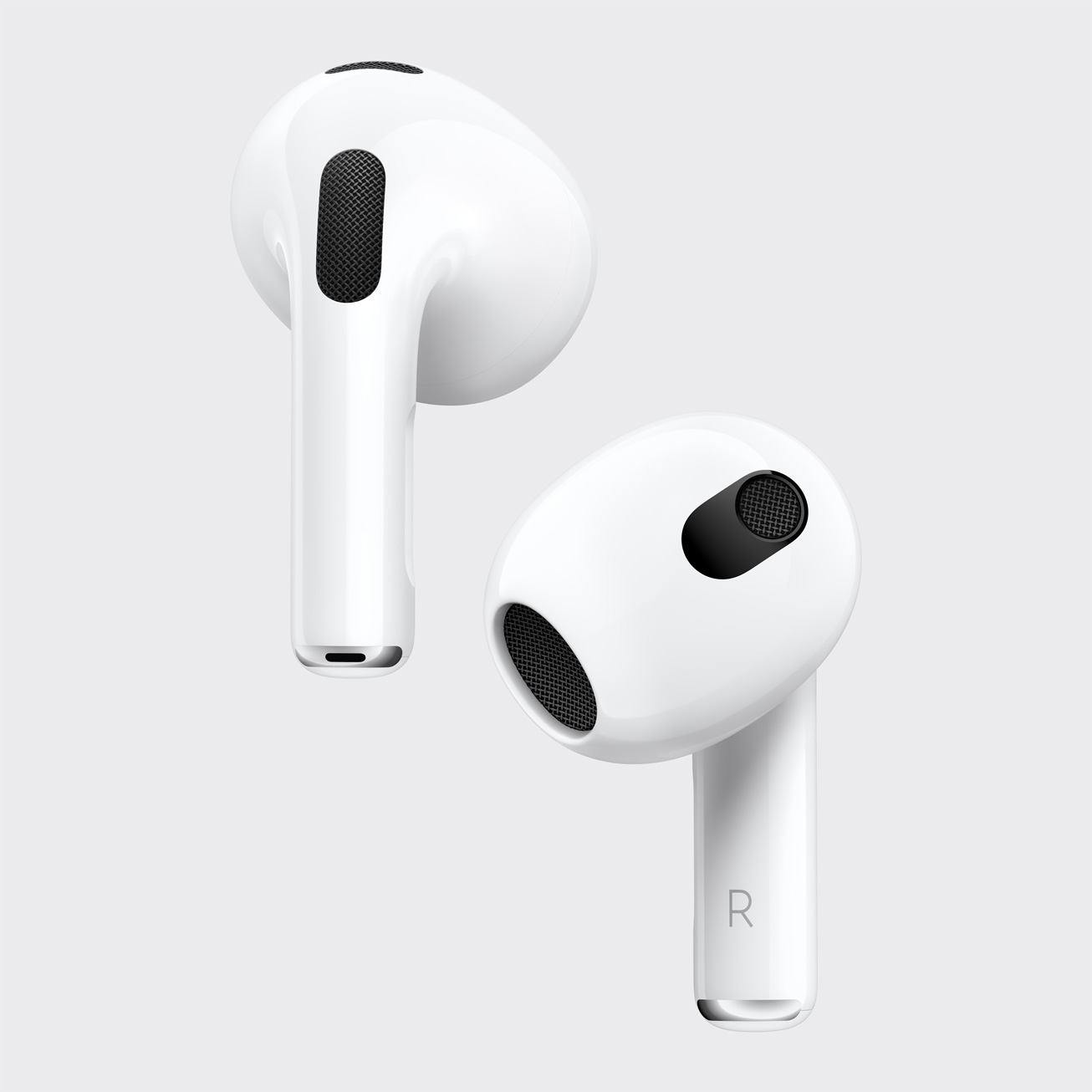 AirPods 3外型使用跟AirPods Pro類似的短柄設計