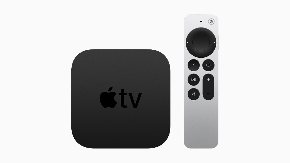 新一代Apple TV 4K的遙控器整個改頭換面，原來的觸控板改成了類似iPod環形滾輪的設計，Siri語音按鈕則被改到遙控器側邊。