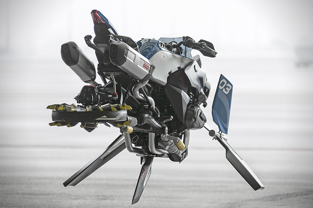 在螺旋槳上放則有霸氣的雙出排氣管,與車側的可動式飛行翼相呼應