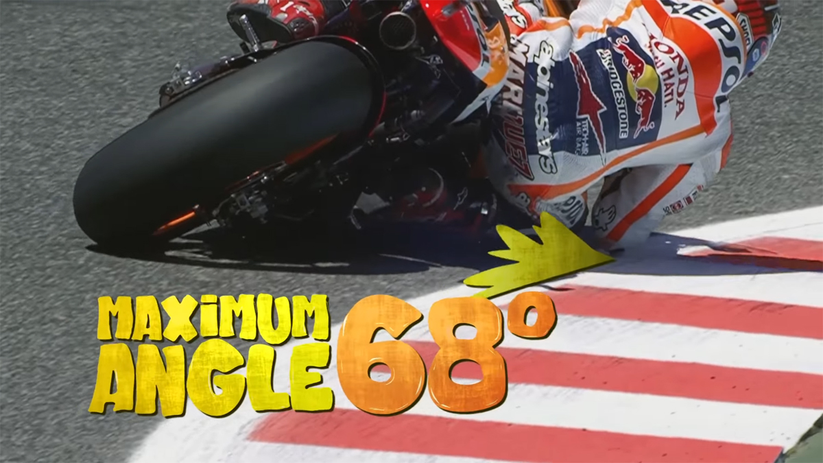 對於火星人Marc Márquez來說68°的傾角也是輕輕鬆鬆
