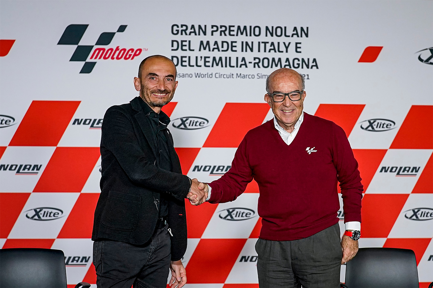 Ducati CEO Claudio Domenicali與Dorna Sport CEO Carmelo Ezpeleta簽下MotoE合約