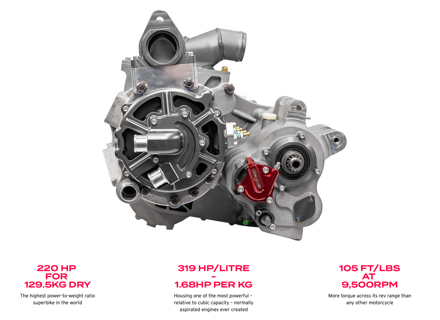 690c.c.、220HP馬力但重量卻僅有43公斤左右，轉子引擎就是因此才令車迷們津津樂道！