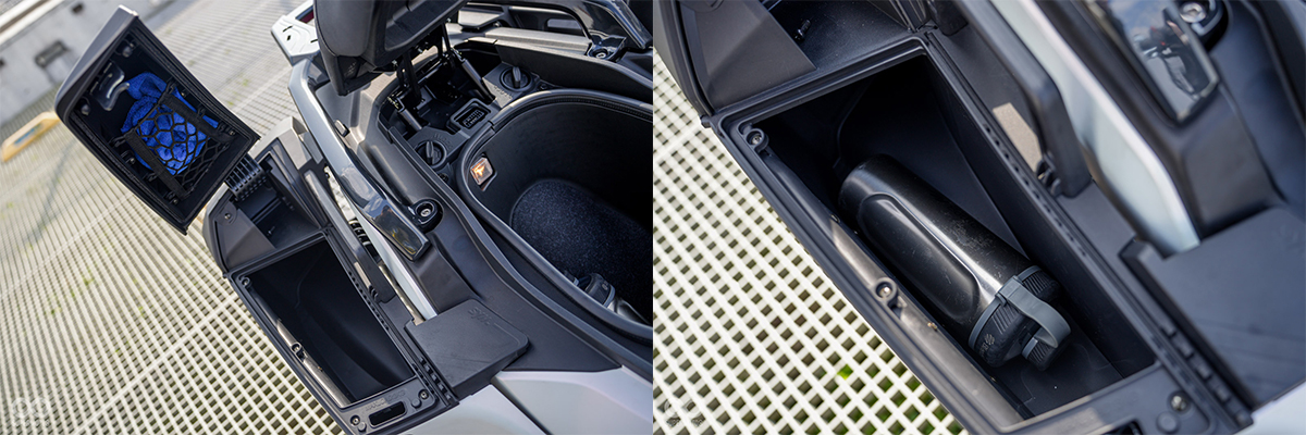 側箱上蓋具有彈力網設計,側箱空間如圖所示