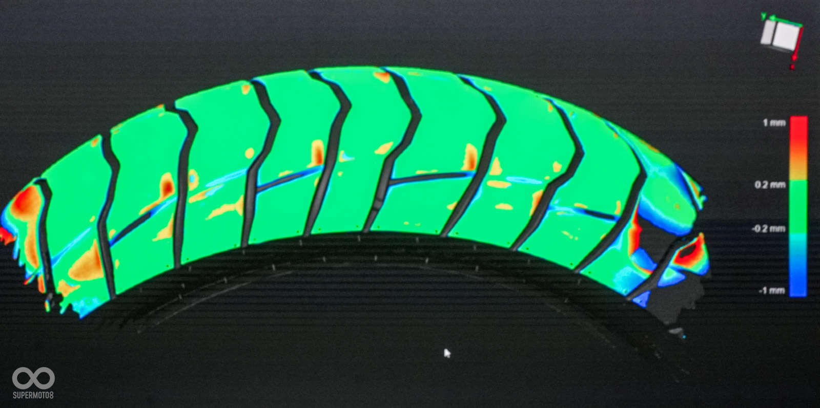 透過3D掃描不斷調整，降低使用後翻胎的狀況產生