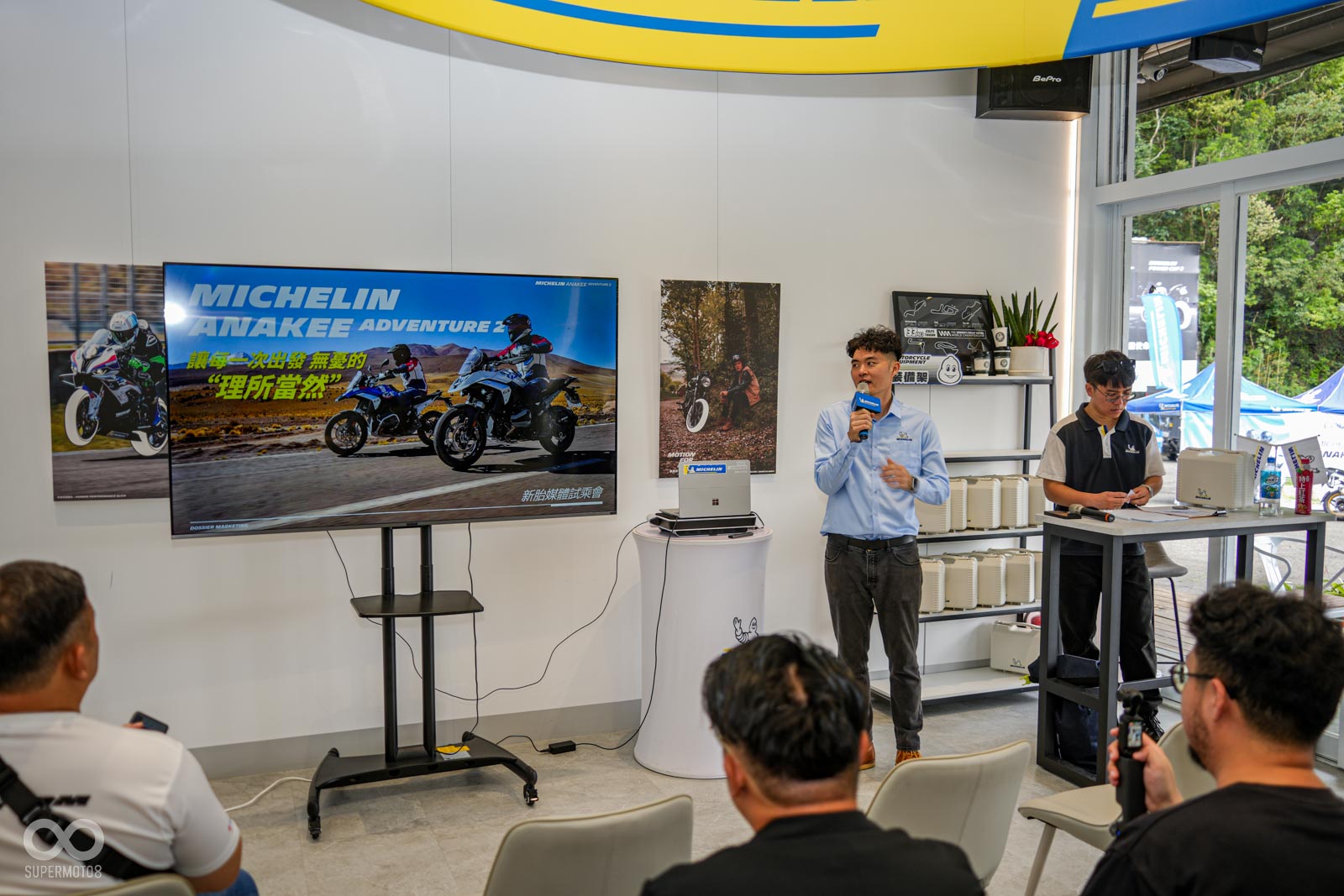 米其林二輪台灣總代理忠林實業選在北宜GUGU咖啡舉辦Anakee Adventure 2新胎媒體發表試乘會