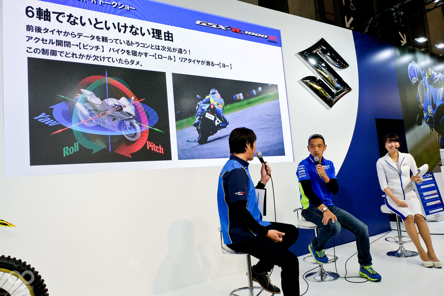 新款的GSX-R1000除了提供車友們試跨，也請到了原廠的工程師到場說明講解，讓大家對於這台仿賽之王有更深入的了解