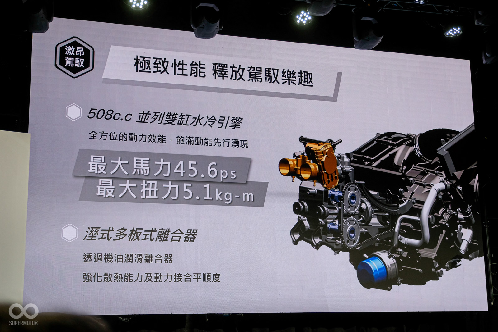跟TL508相同的引擎、車架設定,讓TTLBT擁有出色的動態表現