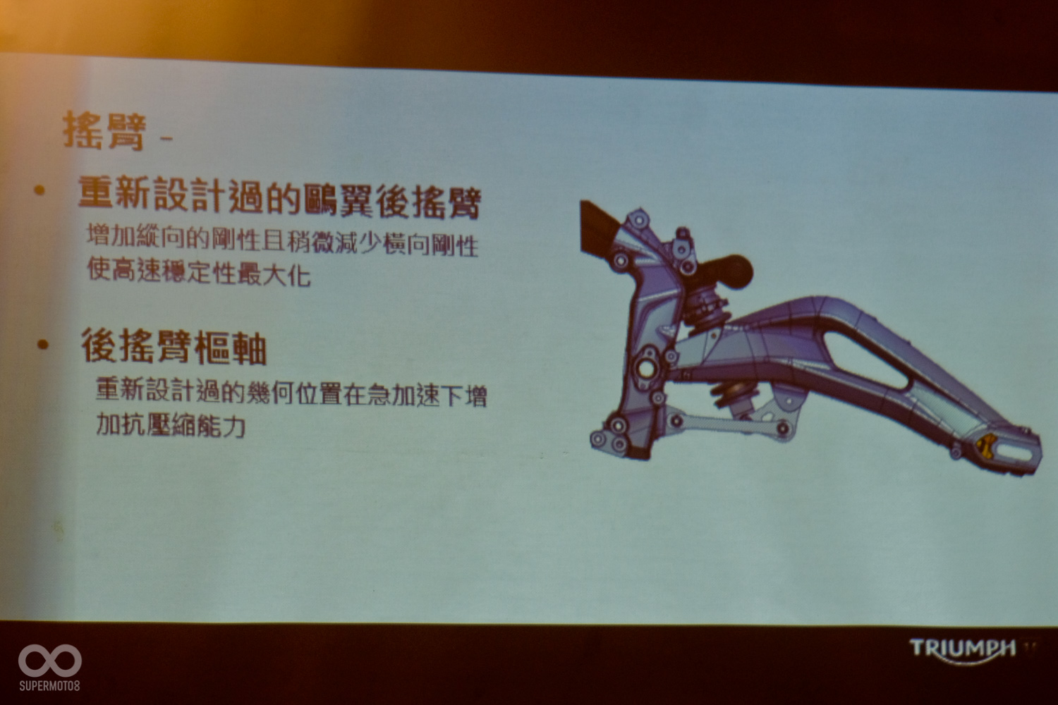 在搖臂方面更加強了強度表現,使高速更加穩定