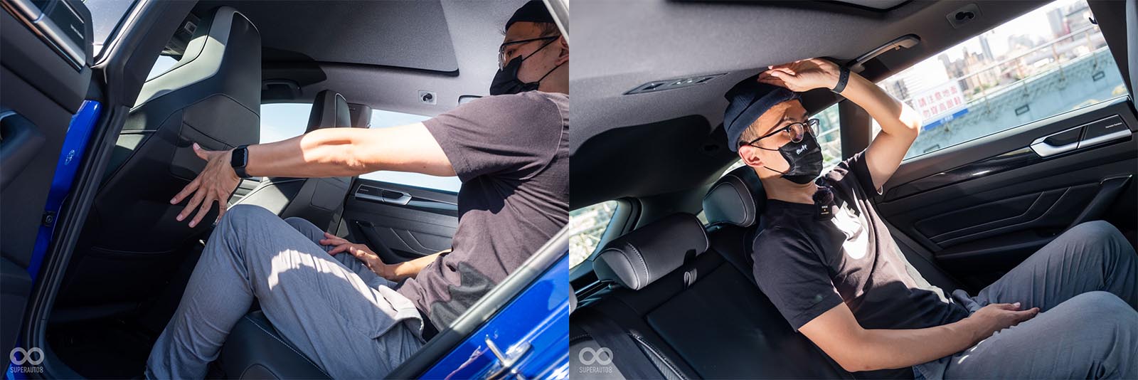 圖中乘客身高180cm，後座空間依舊充裕